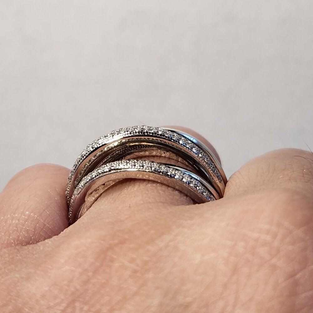 Estate Silver Multi-Band Ring - Picture 12 of 13